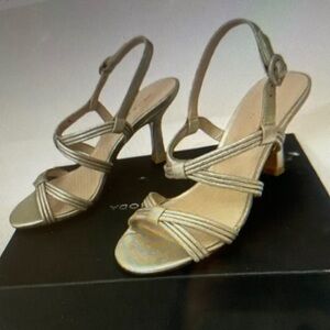 Pelle Moda Gold Strappy Heels